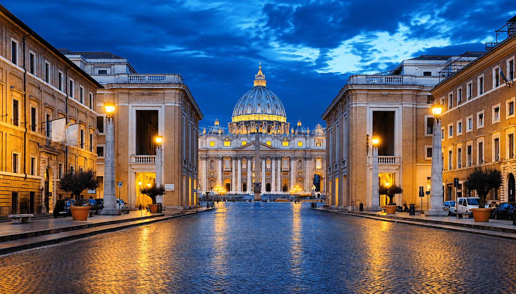 St. Peter's Basilica at night