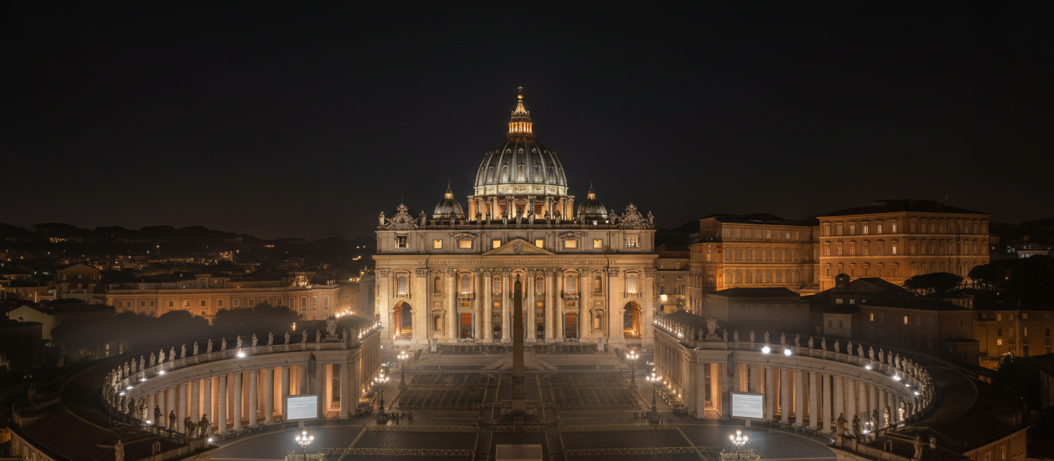 St. Peter's Basilica at night