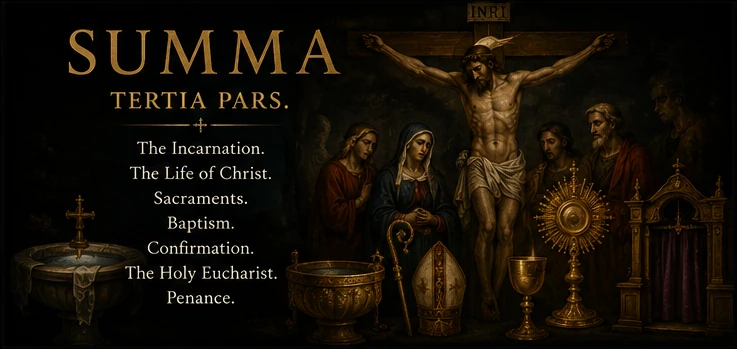 Tertia Pars: the Incarnation, life of Christ, and the sacraments